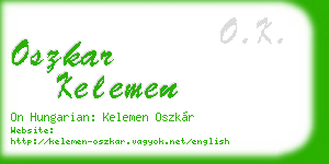 oszkar kelemen business card